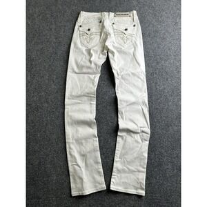 Mens Rock Revival Jeb Straight White Studded Jeans, Size 27
